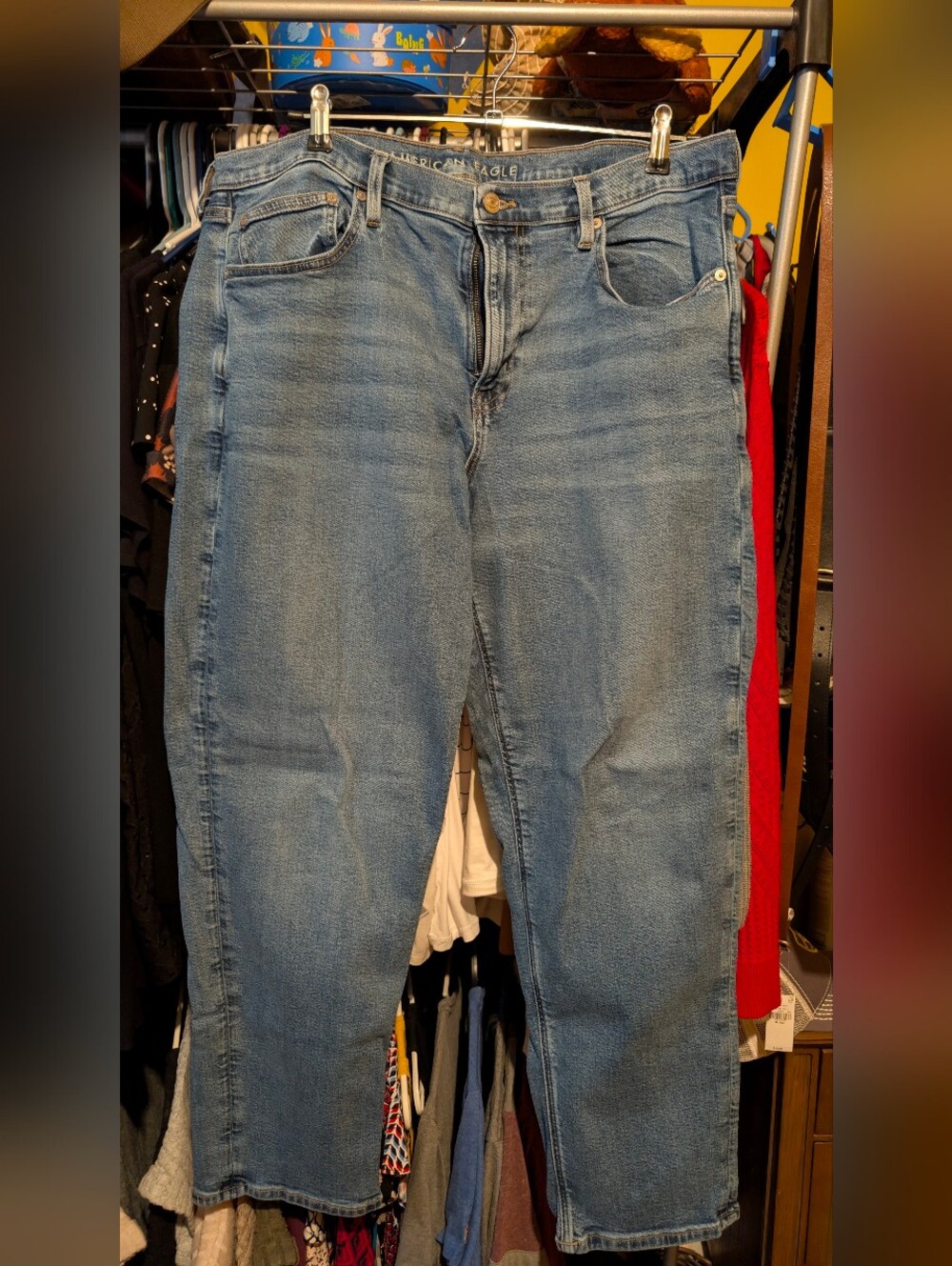 American Eagle Outfitters Women's Light Blue Relaxed Jeans